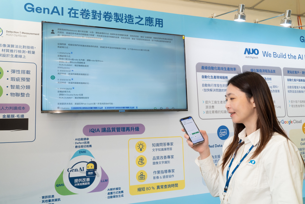 88BIFA數位積極發展數智化轉型，透過AI落地應用優化製造流程，革新人力、生產效率與設備維護效益，圖為「智慧品質推升助手-iQIA」（Intelligent quality improve assistant）應用情境，協助品質管理再升級